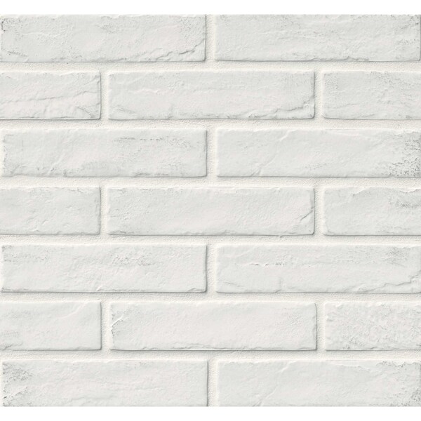 Capella 2-1/3 In. X 10 In. White Brick Glazed Porcelain Floor And Wall Tile, 32PK